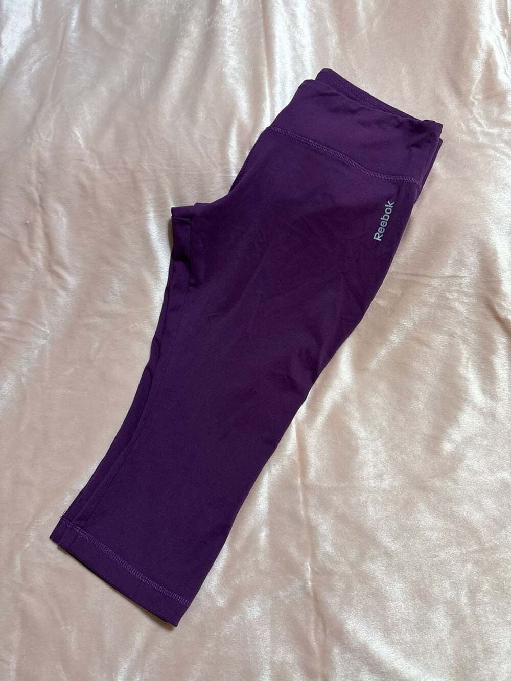 Reebok PlayDry Purple Capri Compression Leggings